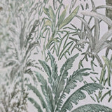 Z15505 Embossed botanical green tan off white Textured floral branches wallpaper rolls