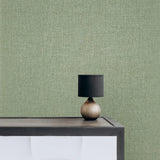 Z15506 Olive sage green faux woven thread sackcloth fabric textured modern Wallpaper
