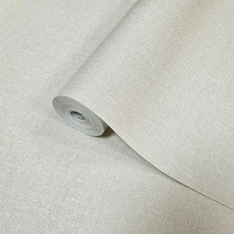 Z15512 Beige off white cream faux woven thread sackcloth fabric textured Wallpaper roll
