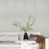 Z15514 Beige pearl cream metallic 3-D illusion dimensional square textured Wallpaper 3D