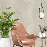 Z15516 Yellow gold metallic illusion dimensional square textured geometric Wallpaper 3D