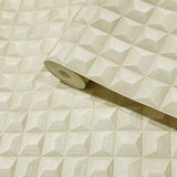 Z15516 Yellow gold metallic illusion dimensional square textured geometric Wallpaper 3D