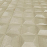 Z15516 Yellow gold metallic illusion dimensional square textured geometric Wallpaper 3D
