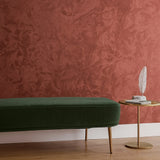 Z15519 Shimmer Amber ginger red metallic faux silk fabric textured modern Wallpaper 3D
