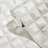 Z15520 Geo White illusion dimensional square textured geometric modern Wallpaper rolls