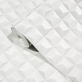 Z15520 Geo White illusion dimensional square textured geometric modern Wallpaper rolls