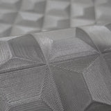 Z15522 Light gray silver metallic 3-D illusion dimensional square textured Wallpaper 3D