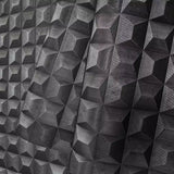 Z15524 Charcoal dark gray metallic 3D illusion dimensional square textured Wallpaper