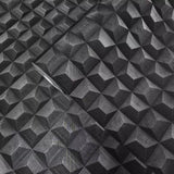 Z15524 Charcoal dark gray metallic 3D illusion dimensional square textured Wallpaper