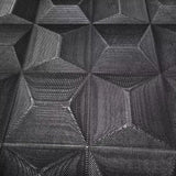 Z15524 Charcoal dark gray metallic 3D illusion dimensional square textured Wallpaper