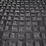 Z15524 Charcoal dark gray metallic 3D illusion dimensional square textured Wallpaper