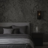 Z15525 Shimmer charcoal dark gray taupe black faux silk fabric textured Wallpaper rolls