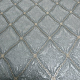 Z15534 Embossed gray silver gold metallic faux fabric textured diamonds Wallpaper rolls
