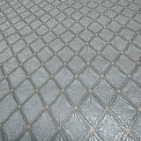 Z15534 Embossed gray silver gold metallic faux fabric textured diamonds Wallpaper rolls
