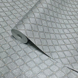 Z15534 Embossed gray silver gold metallic faux fabric textured diamonds Wallpaper rolls
