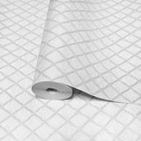 Z15536 Embossed off white cream faux fabric textured diamonds contemporary Wallpaper 3D