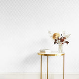 Z15536 Embossed off white cream faux fabric textured diamonds contemporary Wallpaper 3D