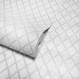 Z15536 Embossed off white cream faux fabric textured diamonds contemporary Wallpaper 3D