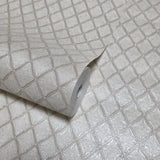 Z15538 Embossed beige cream brass faux fabric textured diamonds contemporary Wallpaper
