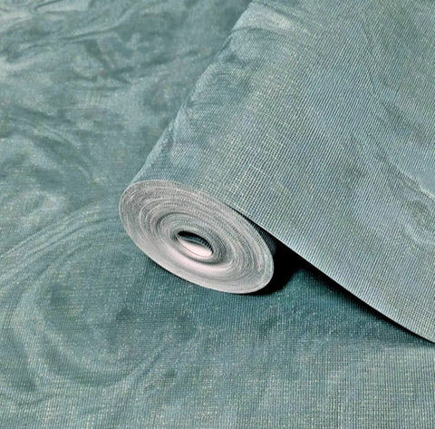 Z16702 Modern Shimmer green blue gold metallic Faux Silk Fabric Textured Wallpaper roll