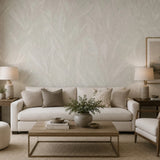 Z16706 Beige tan pearl Shimmer tropical banana leaves Faux Fabric Textured Wallpaper 3D