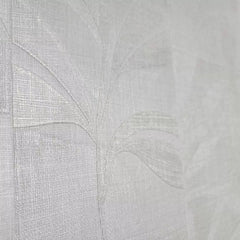 Z18917 Ivory white Textured herbal floral leaves faux fabric 