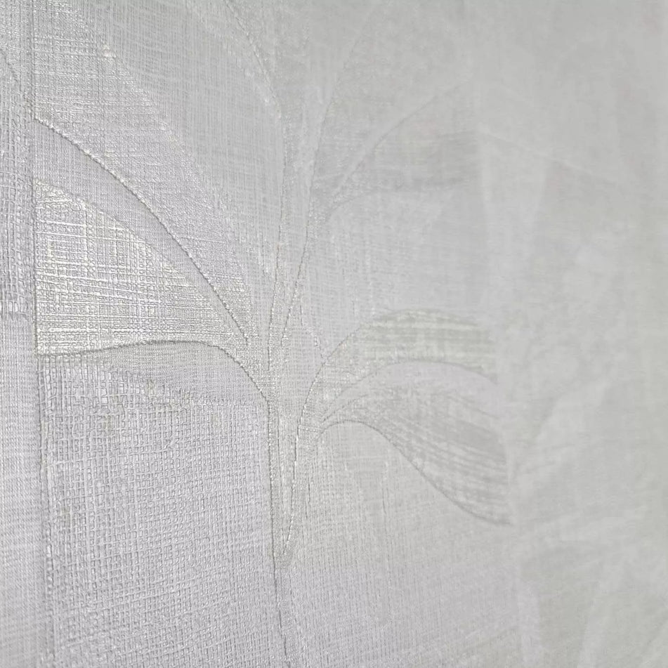 Z18917 Ivory white Textured herbal floral leaves faux fabric 