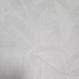 Z18917 Ivory white Textured herbal floral leaves faux fabric patchwork tiles Wallpaper