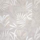 Z18924 Smokey Taupe Textured herbal floral leaves faux fabric patchwork tiles Wallpaper