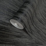Z20109 Modern charcoal black gray silver sparkles vertical streaks textured Wallpaper