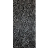 Z20110 Modern charcoal black gray silver shell art deco faux fabric textured Wallpaper
