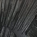 Z20110 Modern charcoal black gray silver shell art deco faux fabric textured Wallpaper
