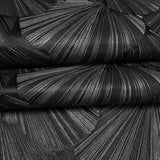 Z20110 Modern charcoal black gray silver shell art deco faux fabric textured Wallpaper
