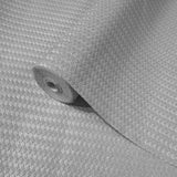 Z21102 Modern Gray silver metallic faux wicker bamboo Textured contemporary wallpaper
