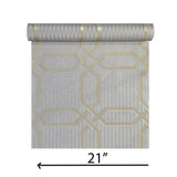 Z21106 Hexagon trellis tan gold metallic faux wicker bamboo Textured geo wallpaper roll
