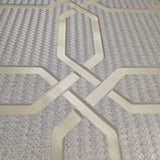 Z21106 Hexagon trellis tan gold metallic faux wicker bamboo Textured geo wallpaper roll
