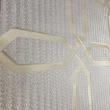 Z21106 Hexagon trellis tan gold metallic faux wicker bamboo Textured geo wallpaper roll
