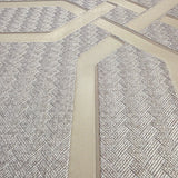 Z21106 Hexagon trellis tan gold metallic faux wicker bamboo Textured geo wallpaper roll
