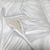Z30301 Tropical banana palm Leaves ivory off white Cream botanical textured wallpaper