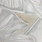 Z30301 Tropical banana palm Leaves ivory off white Cream botanical textured wallpaper