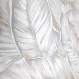 Z30301 Tropical banana palm Leaves ivory off white Cream botanical textured wallpaper