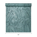 Z30305 Tropical banana palm Leaves teal blue green botanical textured leaf wallpaper 3D