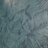 Z30305 Tropical banana palm Leaves teal blue green botanical textured leaf wallpaper 3D