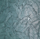Z30305 Tropical banana palm Leaves teal blue green botanical textured leaf wallpaper 3D