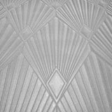 Z30317 Taupe beige gray raised textured modern diamond Geometric fan Art Deco wallpaper