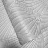 Z30317 Taupe beige gray raised textured modern diamond Geometric fan Art Deco wallpaper