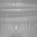 Z30317 Taupe beige gray raised textured modern diamond Geometric fan Art Deco wallpaper