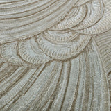 Z34900 Embossed feather-like Layered leaf ivory beige gold heavy textured wallpaper 3D
