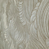 Z34900 Embossed feather-like Layered leaf ivory beige gold heavy textured wallpaper 3D

