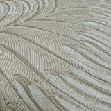 Z34900 Embossed feather-like Layered leaf ivory beige gold heavy textured wallpaper 3D
